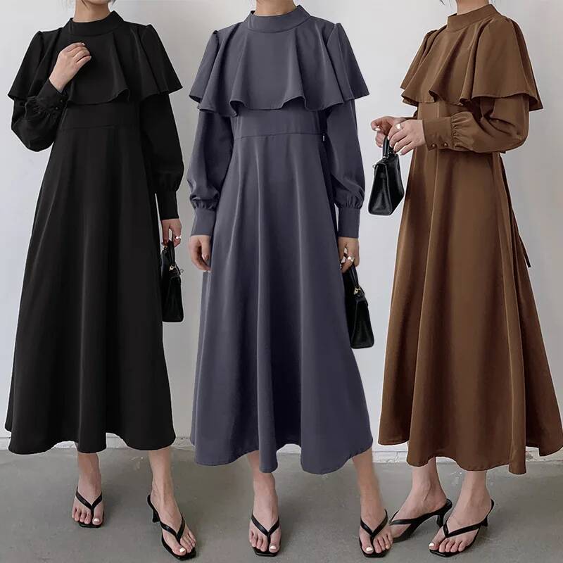 Langes Damenkleid im koreanisc – Korean Style A Line Shirt Dress Bewertung und Preis