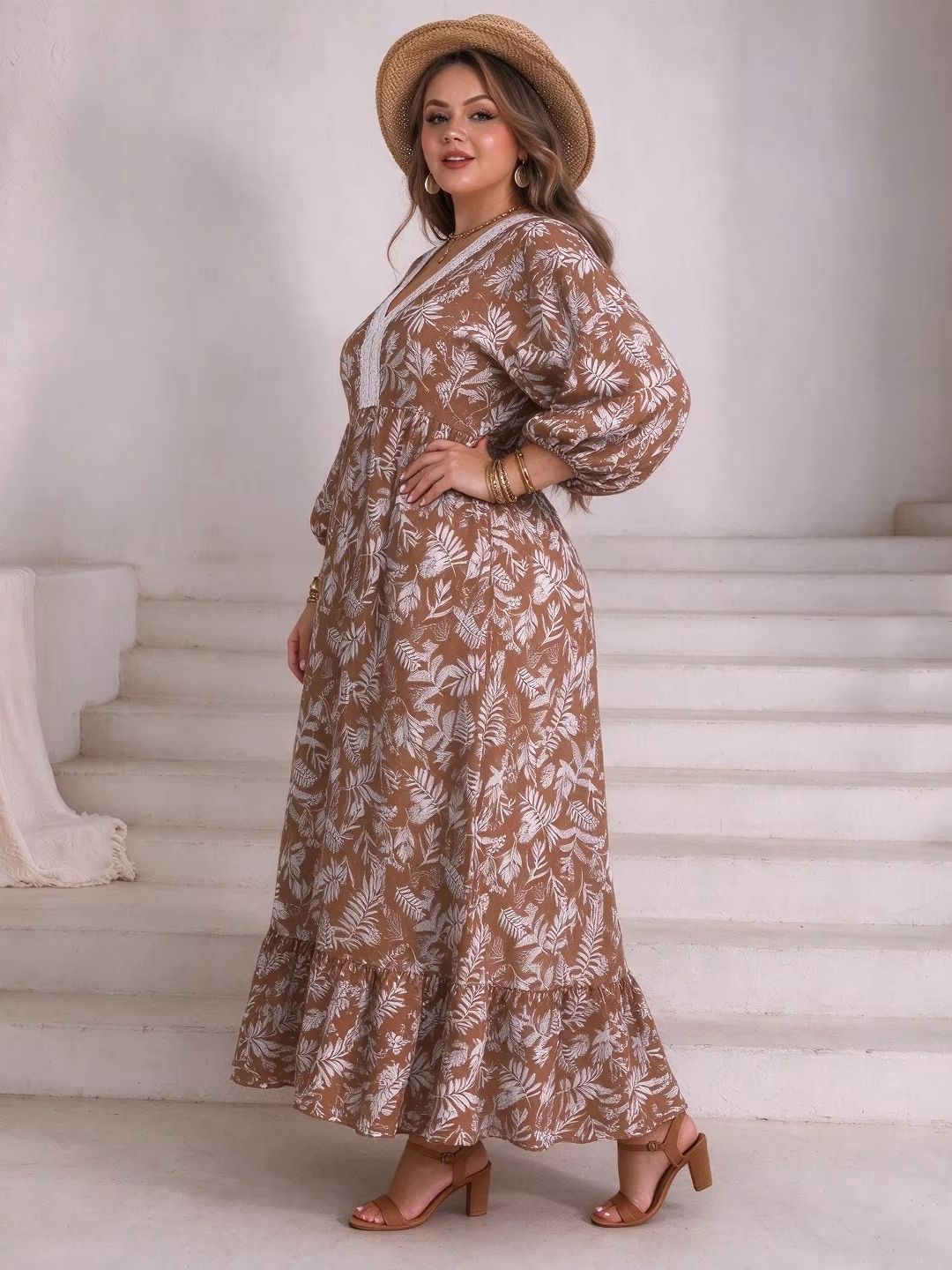 Plus Size Damen Maxikleid mit  – Boho Summer Beach Maxi Dress Bewertung und Preis
