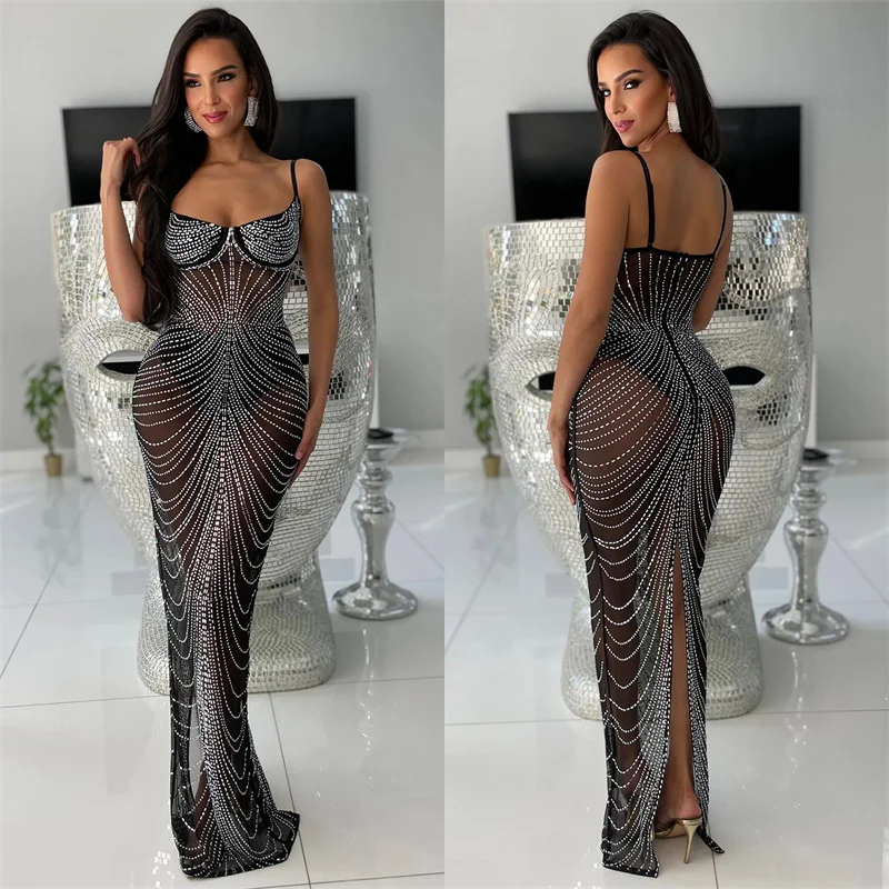 Glitzernde Kristall-Strass-Abe – Sparkly Rhinestone Club Party Dress Bewertung und Preis